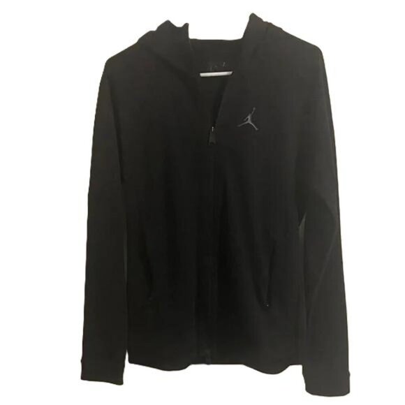 Jordan Full Zip Hoodie Sweater Men’s Black Active Dri Fit Slim Fit, Small - Picture 1 of 4
